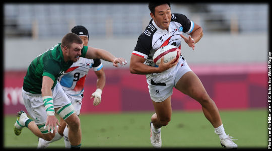Tokyo 2020 Olympic The Republic of Koreas Seongmin Jang breaks through the Ireland defence on day two